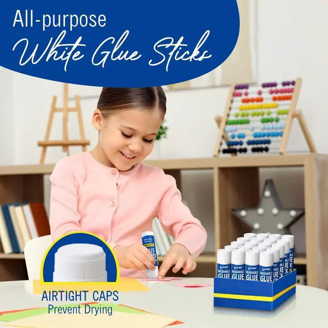 Alt view image 3 of 7 - Glue Sticks Bulk Classroom 24 PK 0.32 OZ Washable Glue Sticks Kids