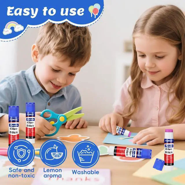 Alt view image 4 of 7 - 36 Pack Glue Sticks Bulk for Kids, Disappearing Purple Glue Sticks for Classroom and Teacher Supplies.0.18 OZ kids glue Dries Clear, Non-Toxic, Washable, Back to School Supplies and Student Must Haves