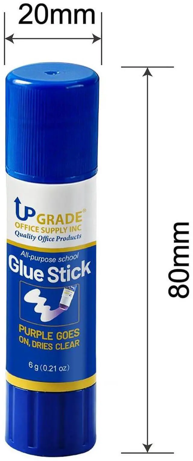 Alt view image 3 of 7 - Upgrade Office Supply Glue Sticks, 6g, 12 Count, Purple Goes On Dries Clear