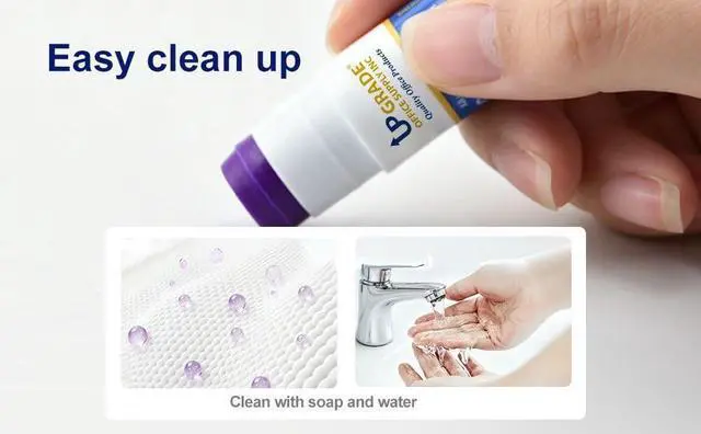Alt view image 6 of 7 - Upgrade Office Supply Glue Sticks, 6g, 2 Count, Purple Goes On Dries Clear