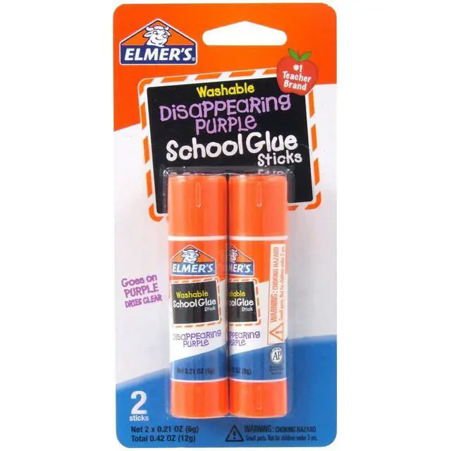 Alt view image 3 of 5 - bundle Washable Liquid School Glue, White, Dries Clear, 4 fl oz Plus Disappearing Purple Elmer's School Glue Stick, 7g, 2pk