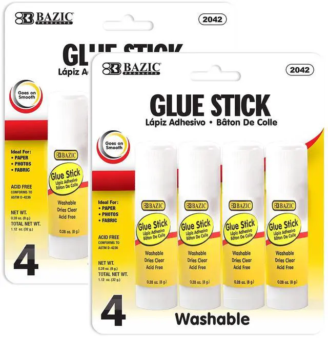 Main image of Glue Sticks, 0.28 oz (8 g), 4 Count, 2-Pack