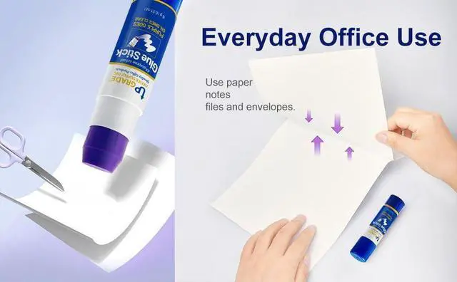 Alt view image 7 of 7 - Upgrade Office Supply Glue Sticks, 6g, 2 Count, Purple Goes On Dries Clear
