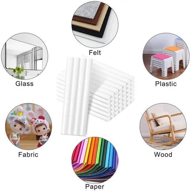 Alt view image 6 of 7 - White Hot Glue Sticks, 48 PCS 0.27" Dia x 4" Long Mini Hot Melt Glue Sticks Colored, Adhesive EVA Glue Sticks for Sealing Repairing Stamp DIY Art Handmade Car Craft Decoration Office Project