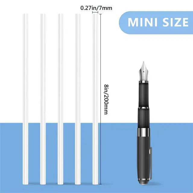 Alt view image 2 of 7 - White Hot Glue Sticks, 24PCS Mini Size 0.27" Dia x 8" Long Hot Melt Glue Stick Colored, All Temperature Adhesive EVA Glue Sticks for Repairing Sealing Stamp DIY Art Craft Decoration