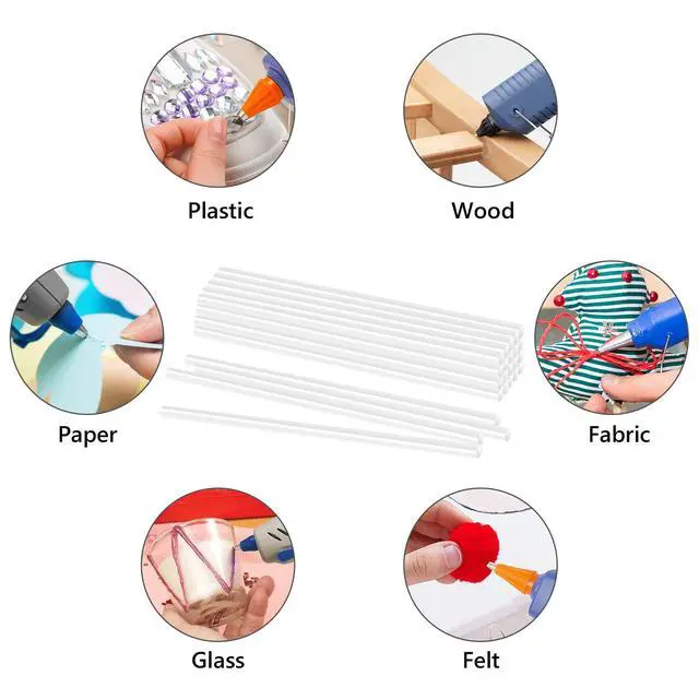 Alt view image 6 of 7 - White Hot Glue Sticks, 24PCS Mini Size 0.27" Dia x 8" Long Hot Melt Glue Stick Colored, All Temperature Adhesive EVA Glue Sticks for Repairing Sealing Stamp DIY Art Craft Decoration