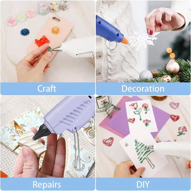 Alt view image 5 of 7 - White Hot Glue Sticks, 24PCS Mini Size 0.27" Dia x 8" Long Hot Melt Glue Stick Colored, All Temperature Adhesive EVA Glue Sticks for Repairing Sealing Stamp DIY Art Craft Decoration