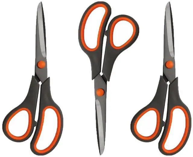 Main image of 3-Pack 8 Inch Craft Scissors, Heavy Duty Non-Stick PTFE-Coated