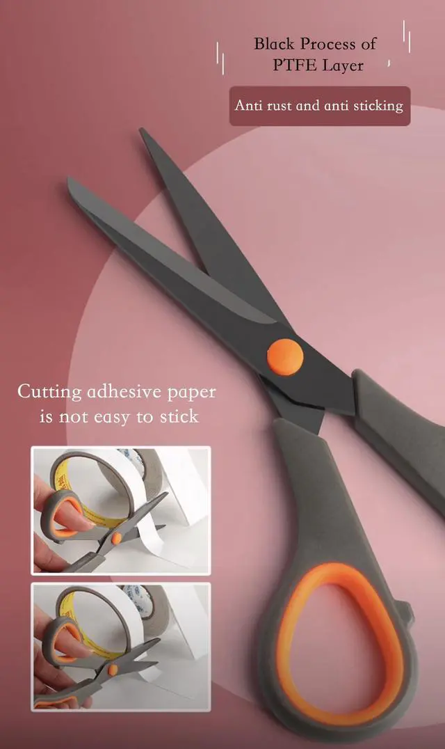 Alt view image 7 of 7 - 3-Pack 8 Inch Craft Scissors, Heavy Duty Non-Stick PTFE-Coated