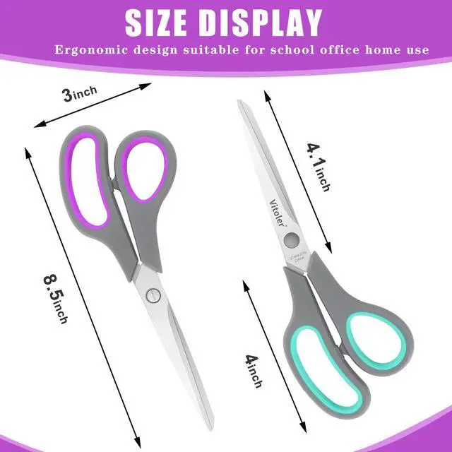 Alt view image 2 of 7 - Scissors 8.5" Heavy Duty scissors all purpose Bulk Set of 3