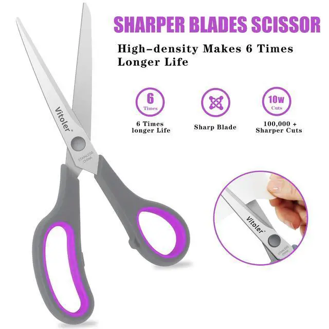 Alt view image 4 of 7 - Scissors 8.5" Heavy Duty scissors all purpose Bulk Set of 3