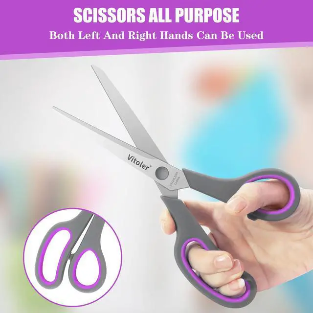 Alt view image 6 of 7 - Scissors 8.5" Heavy Duty scissors all purpose Bulk Set of 3