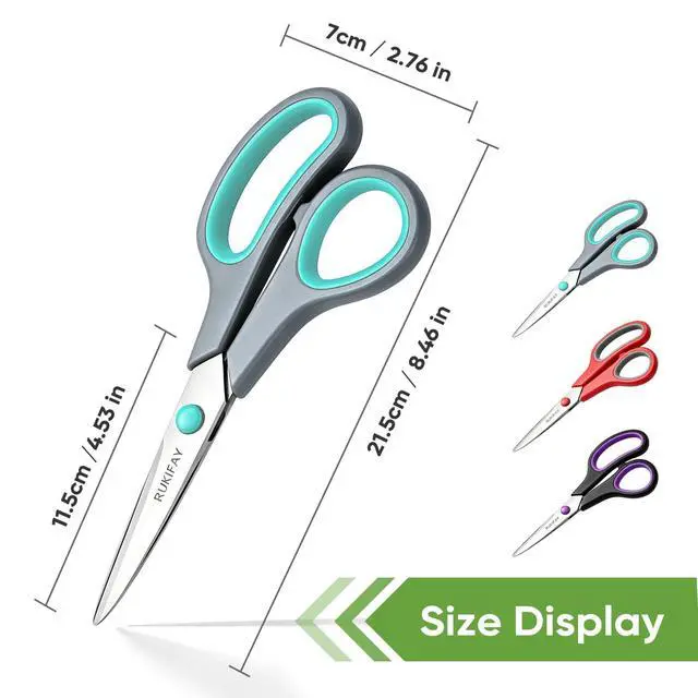 Alt view image 5 of 7 - Scissors All Purpose Heavy Duty 3Pack, 8"Scissors for Office School