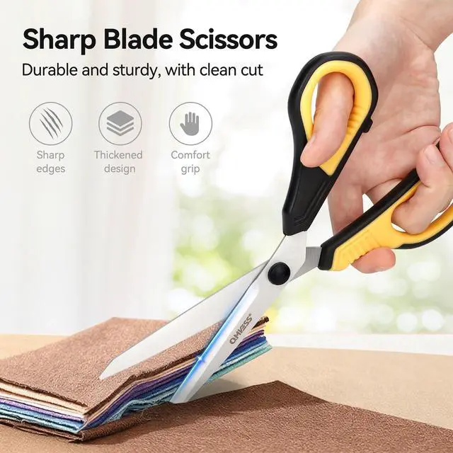 Alt view image 2 of 7 - 8.5" Scissors All Purpose 3 Pack Heavy Duty for Office School Fabric