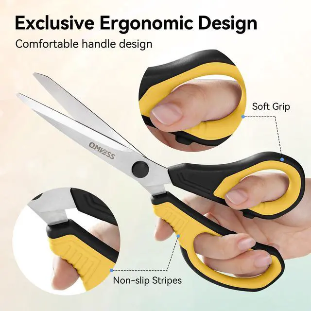 Alt view image 4 of 7 - 8.5" Scissors All Purpose 3 Pack Heavy Duty for Office School Fabric