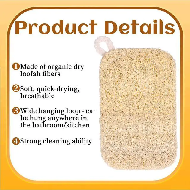 Alt view image 3 of 7 - 6 PCS Loofah Dish Sponge, Compostable Natural Sponges for Dishes, Natural Loofah Sponge for Kitchen