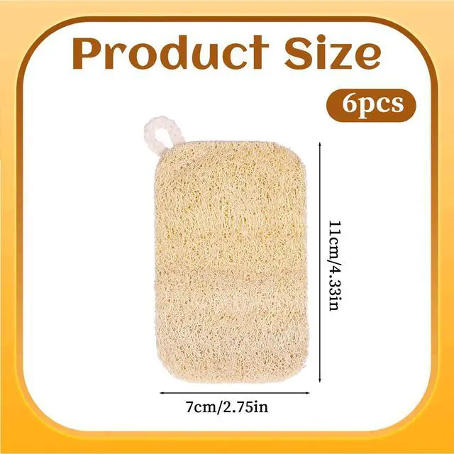 Alt view image 2 of 7 - 6 PCS Loofah Dish Sponge, Compostable Natural Sponges for Dishes, Natural Loofah Sponge for Kitchen