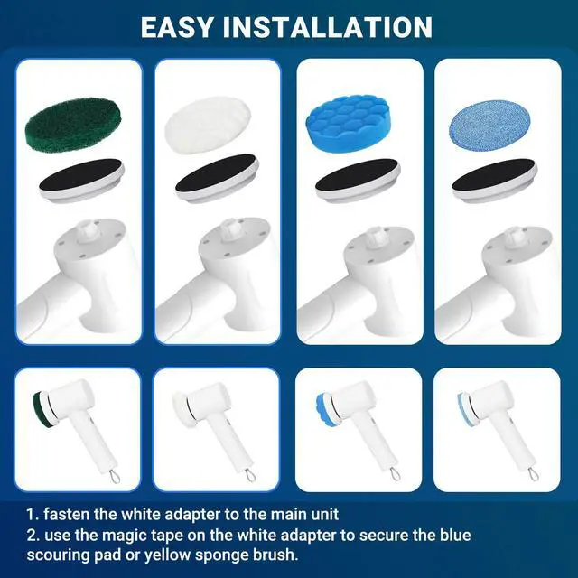 Alt view image 7 of 7 - Spin Scrubber Replacement Heads, 4-Pack