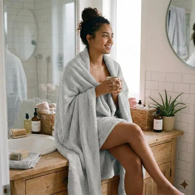 Alt view image 6 of 7 - Bath Sheet 35x71 Inch Extra Large 100% Long-Staple Cotton Zero Twist Towel Fog Gray Hotel Spa Quality Plush Towel Super Soft Absorbent Quick Dry for Bathroom Gym Pool Luxury Towel