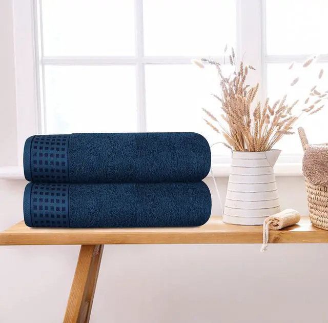Alt view image 3 of 7 - 100% Cotton 2 Pack Oversized Bath Towel Set 28x55 Inches, Ultra Soft Highly Absorbant Compact Quickdry & Lightweight Large Bath Towels, Ideal for Gym Travel Camp Pool - Mineral Blue