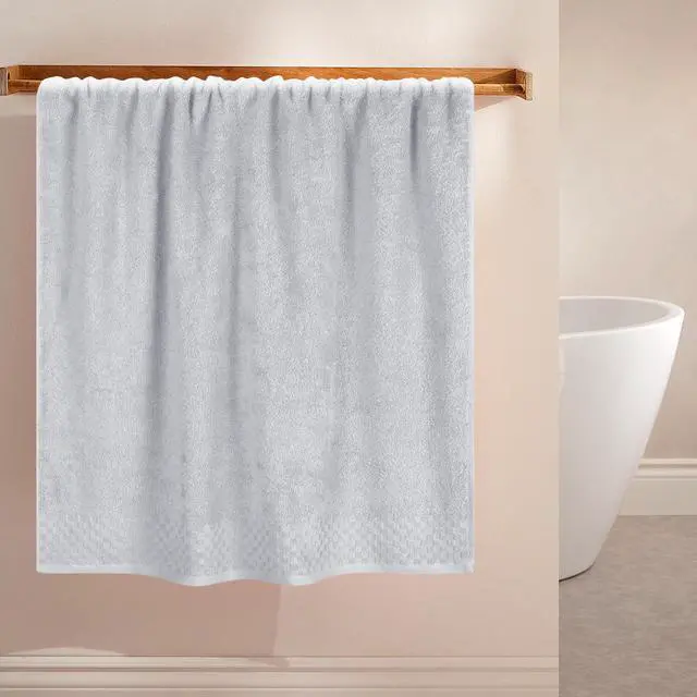 Alt view image 3 of 6 - Ultra Soft 2 Pack Oversized Bath Towel Set 28x55 inches, Cotton Large Bath Towels, Highly Absorbant Compact Quickdry & Lightweight Towel, Ideal for Gym Travel Camp Pool - Light Grey