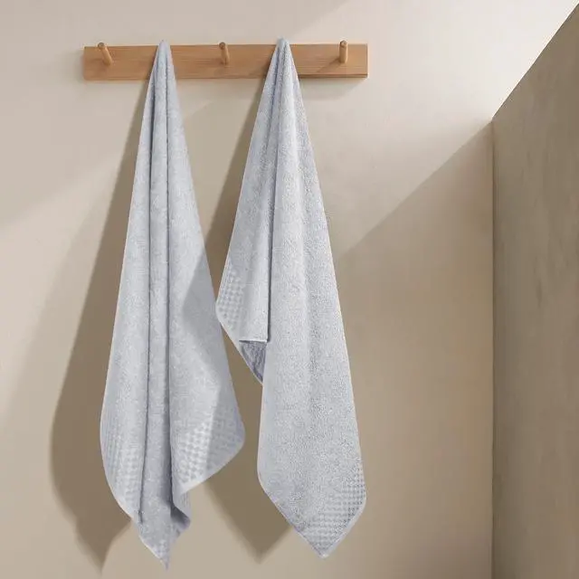Alt view image 4 of 6 - Ultra Soft 2 Pack Oversized Bath Towel Set 28x55 inches, Cotton Large Bath Towels, Highly Absorbant Compact Quickdry & Lightweight Towel, Ideal for Gym Travel Camp Pool - Light Grey