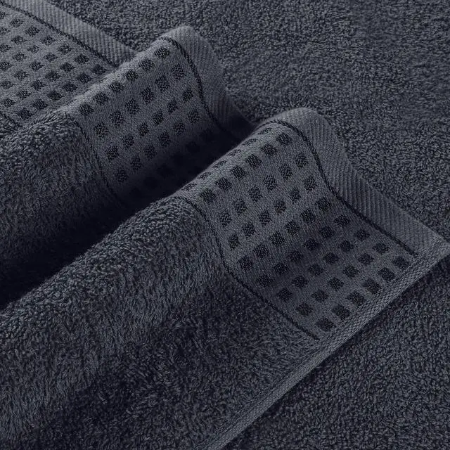 Alt view image 2 of 7 - 100% Cotton 2 Pack Oversized Bath Towel Set 28x55 Inches, Ultra Soft Highly Absorbant Compact Quickdry & Lightweight Large Bath Towels, Ideal for Gym Travel Camp Pool - Charcoal Grey