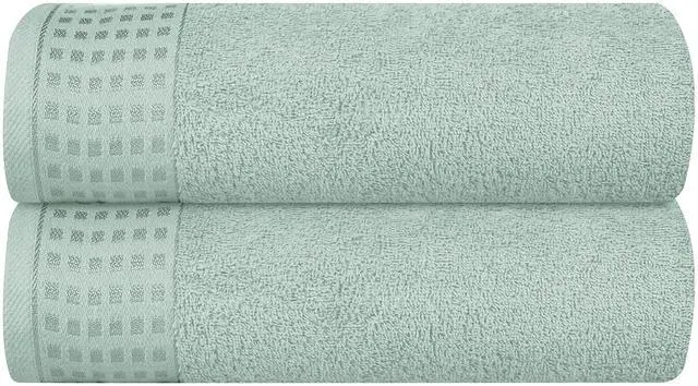 Main image of 100% Cotton 2 Pack Oversized Bath Towel Set 28x55 Inches, Ultra Soft Highly Absorbant Compact Quickdry & Lightweight Large Bath Towels, Ideal for Gym Travel Camp Pool - Sea Green