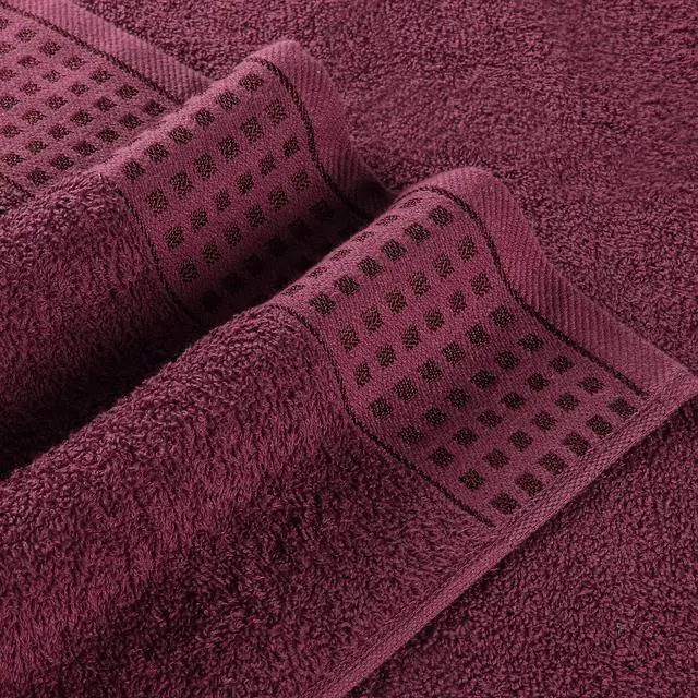 Alt view image 2 of 7 - 100% Cotton 2 Pack Oversized Bath Towel Set 28x55 Inches, Ultra Soft Highly Absorbant Compact Quickdry & Lightweight Large Bath Towels, Ideal for Gym Travel Camp Pool - Burgundy