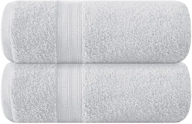 Main image of Cotton 2 Pack Oversized Bath Towel Set, Large Bath Towels 27x54, Ultra Soft, Absorbent, Compact, Quick Drying and Lightweight, Eco-Friendly and 100% Recyclable Towel Set - Light Grey