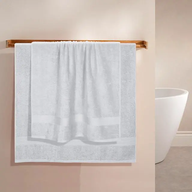 Alt view image 3 of 7 - Cotton 2 Pack Oversized Bath Towel Set, Large Bath Towels 27x54, Ultra Soft, Absorbent, Compact, Quick Drying and Lightweight, Eco-Friendly and 100% Recyclable Towel Set - Light Grey