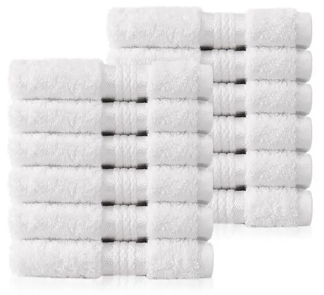 Main image of Ultra Soft Washcloths - 12 Pack 100% Ringspun Cotton Facecloth