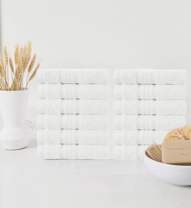 Alt view image 4 of 7 - Ultra Soft Washcloths - 12 Pack 100% Ringspun Cotton Facecloth
