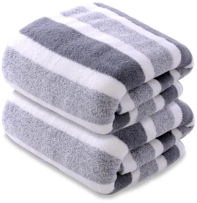 Main image of Microfiber Bath Towels, 2 Pack Lightweight, Absorbent, Super Fluffy and Fast Drying Towel for Travel, Vacation, Fitness and Yoga (Grey, 28" x 55")
