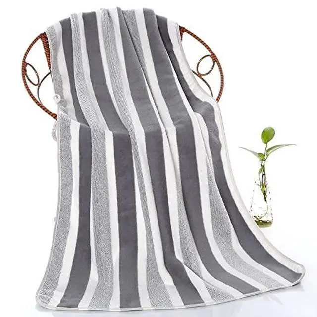 Alt view image 2 of 2 - Microfiber Bath Towels, 2 Pack Lightweight, Absorbent, Super Fluffy and Fast Drying Towel for Travel, Vacation, Fitness and Yoga (Grey, 28" x 55")