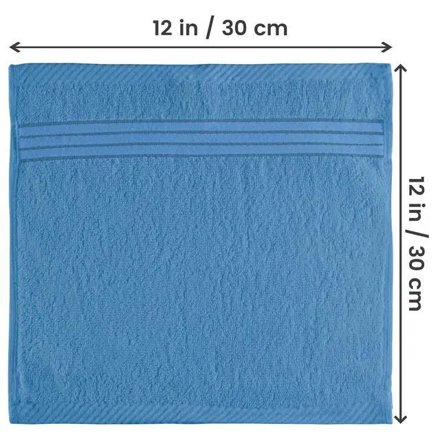 Alt view image 2 of 7 - Luxury Wash Cloths Set, 12 x 12 Inches, 600 GSM, 100% Cotton Ring Spun, Highly Absorbent and Soft Feel Washcloths for Bathroom, Spa, Gym, and Face, Grey, Pack of 4