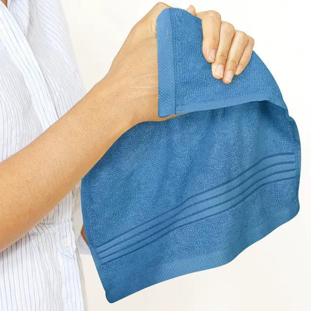 Alt view image 7 of 7 - Luxury Wash Cloths Set, 12 x 12 Inches, 600 GSM, 100% Cotton Ring Spun, Highly Absorbent and Soft Feel Washcloths for Bathroom, Spa, Gym, and Face, Grey, Pack of 4