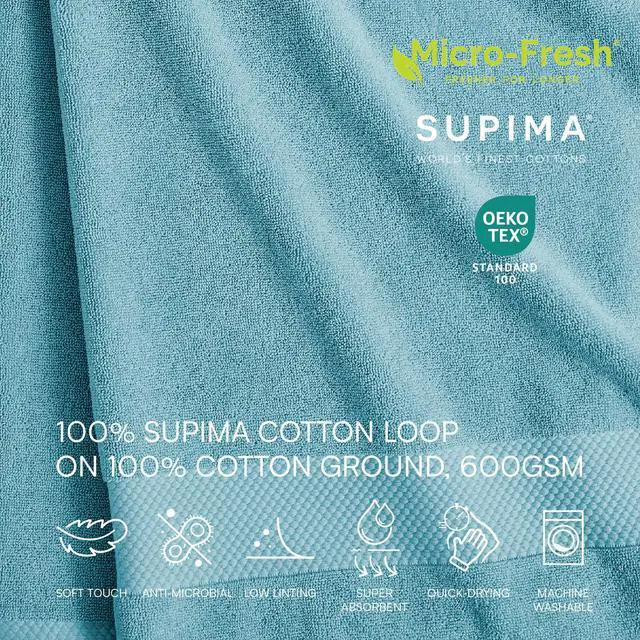 Alt view image 4 of 7 - Heritage 100% Supima Cotton Wash Cloth 13" x 13", Celestial