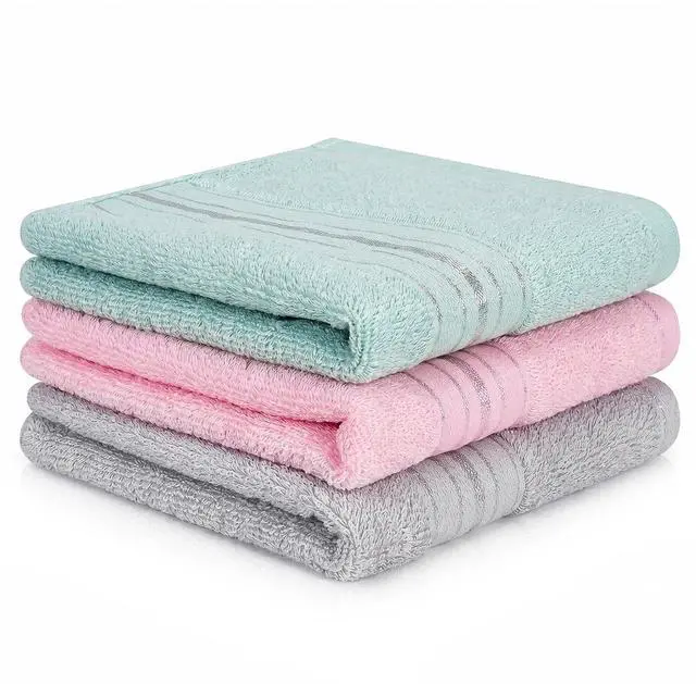 Main image of 100% Cotton Wash Cloths, 13 x 13 inch, 3 Pack, Multicolor