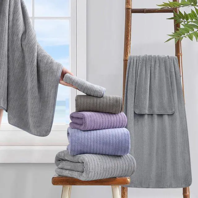 Alt view image 7 of 7 - 2 Piece Hand Towel Set 16"x31",Ultra Soft Bathroom Towel with Hanging Loops,100% Microfiber Towel Set,Highly Absorbent Quick Dry Hand Towel for Daily Use,Grey Towel for Bathroom,Hotel,Shower,Spa