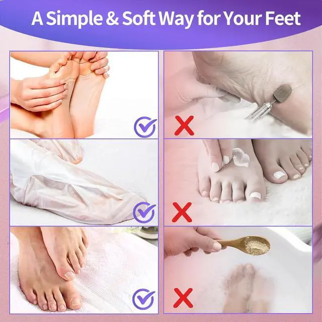 Alt view image 6 of 7 - 5 Pack Moisturizing Foot Mask, Hydrating Feet Mask for Dry Cracked Feet, Moisturizing Foot Socks Dry Skin Moisturizer for Soft Smooth Feet, Foot Spa Care Kit, Ideal Holiday Gift for Women and Men