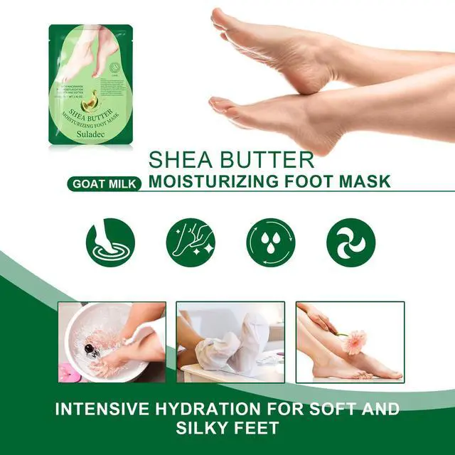 Alt view image 6 of 7 - Moisturizing Foot Mask with Shea Butter and Goat Milk, Hydrating Foot Masks for Dry Cracked Feet, Dry Skin Moisturizer for Soft and Smooth Touch Feet - Men Women - 5 Pairs