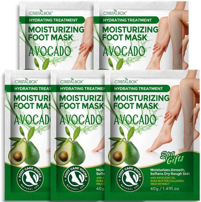 Main image of 5 Pack Moisturizing Foot Mask, Hydrating Feet Mask for Dry Cracked Feet, Moisturizing Foot Socks Dry Skin Moisturizer for Soft Smooth Feet, Foot Spa Care Kit, Ideal Holiday Gift for Women and Men