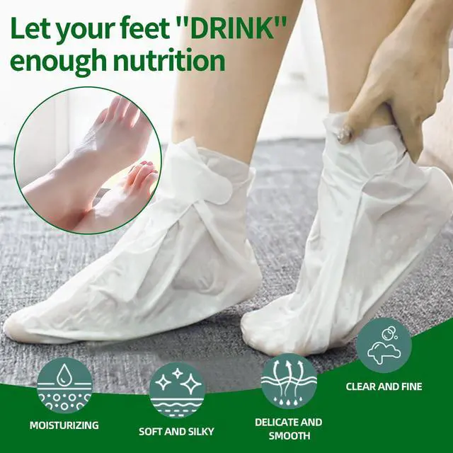 Alt view image 5 of 7 - 5 Pack Moisturizing Foot Mask, Hydrating Feet Mask for Dry Cracked Feet, Moisturizing Foot Socks Dry Skin Moisturizer for Soft Smooth Feet, Foot Spa Care Kit, Ideal Holiday Gift for Women and Men