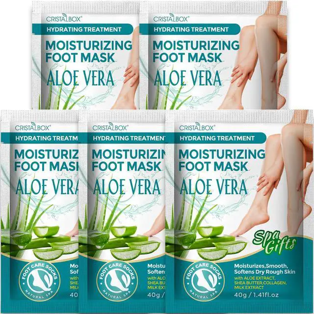 Main image of 5 Pack Moisturizing Foot Mask, Hydrating Feet Mask for Dry Cracked Feet, Moisturizing Foot Socks Dry Skin Moisturizer for Soft Smooth Feet, Foot Spa Care Kit, Ideal Holiday Gift for Women and Men
