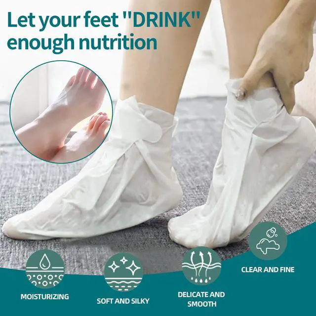 Alt view image 5 of 7 - 5 Pack Moisturizing Foot Mask, Hydrating Feet Mask for Dry Cracked Feet, Moisturizing Foot Socks Dry Skin Moisturizer for Soft Smooth Feet, Foot Spa Care Kit, Ideal Holiday Gift for Women and Men