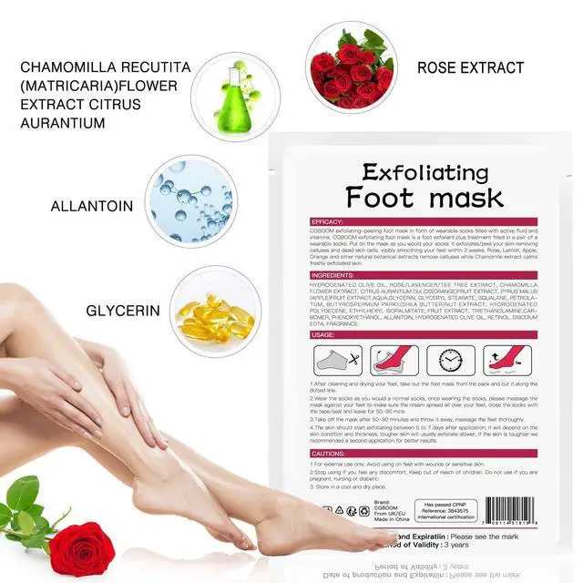 Alt view image 3 of 7 - Foot Peel Mask 5 Pack,Exfoliator Peel Off Calluses Dead Skin Callus Remover
