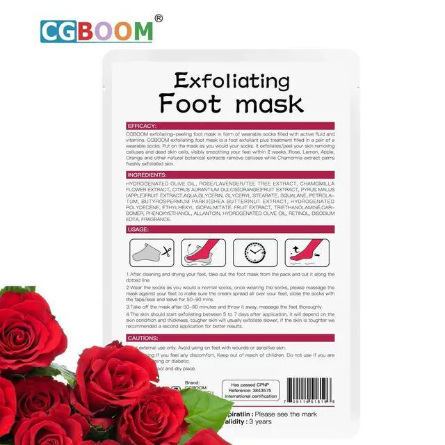 Alt view image 6 of 7 - Foot Peel Mask 5 Pack,Exfoliator Peel Off Calluses Dead Skin Callus Remover