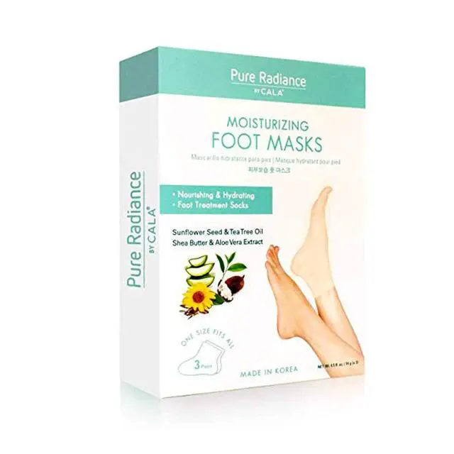 Alt view image 2 of 5 - Moisturizing Foot Mask Socks, Shea Butter + Sunflower Seed Oil, Tea Tree & Aloe Hydrating Booties with Urea + Hyaluronic Acid, 3 Pairs, 20-30 Min Treatment