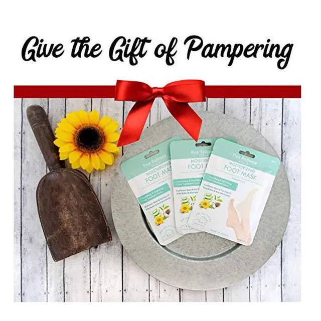 Alt view image 5 of 5 - Moisturizing Foot Mask Socks, Shea Butter + Sunflower Seed Oil, Tea Tree & Aloe Hydrating Booties with Urea + Hyaluronic Acid, 3 Pairs, 20-30 Min Treatment